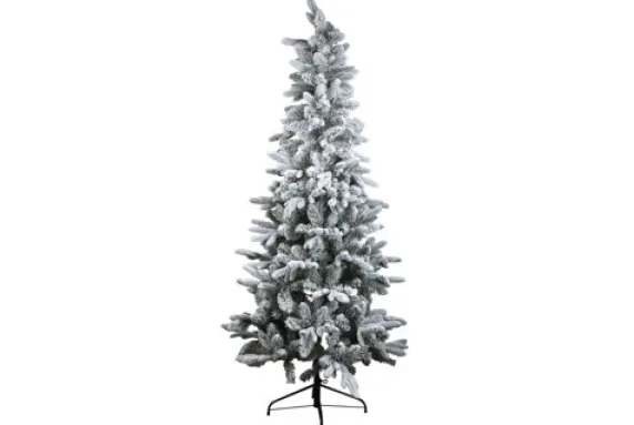 Kunstkerstboom PVC met sneeuwvlokken 210 cm hoog