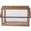 Lantaarn 23 cm Hout Glas