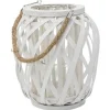Lantaarn 23 cm Wit Rattan