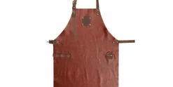 Leren schort bruin rood Accessoires