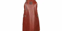 Leren schort bruin rood Accessoires