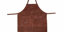 Leren schort met 2 zakken bruin Accessoires