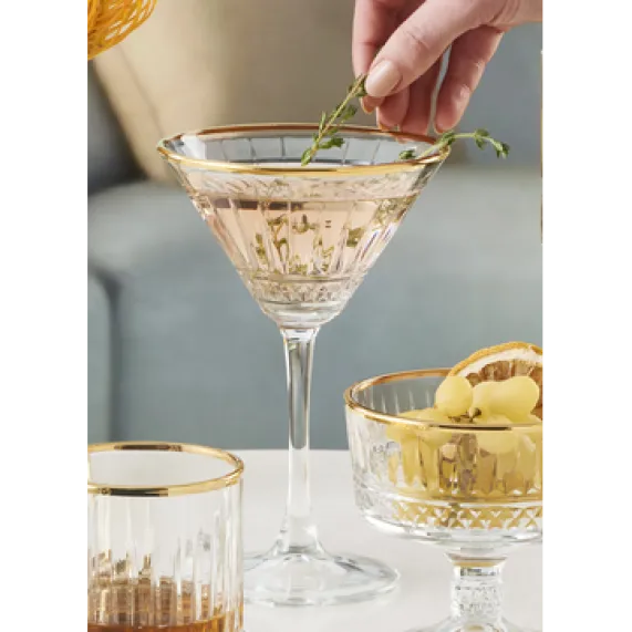 Martiniglas 22 cl Elysia gouden rand