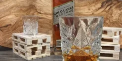 Mini pallet onderzetters set van 4