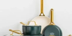 Pannenset 10 delig Greenpan Padova Pine Green Gold