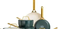 Pannenset 10 delig Greenpan Padova Pine Green Gold