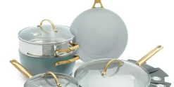 Pannenset 5-delig Greenpan Padova Smokey Blue Gold