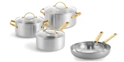 Pannenset RVS 8-delig Greenpan Padova 3-Ply uncoated