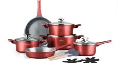 Pannenset sapphire coating 14-delig bordeaux