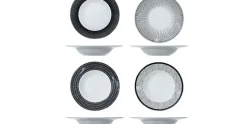 Pastabord zwart wit Geo Black 27,5cm