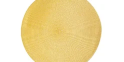 Placemat 36 cm geel rond
