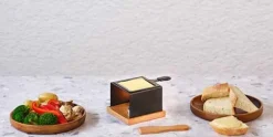 Raclette vierkant gaatjes met spatel Aspen