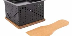 Raclette vierkant gaatjes met spatel Aspen