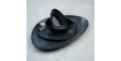 Schaaltje driehoekig 12cm Black Granite
