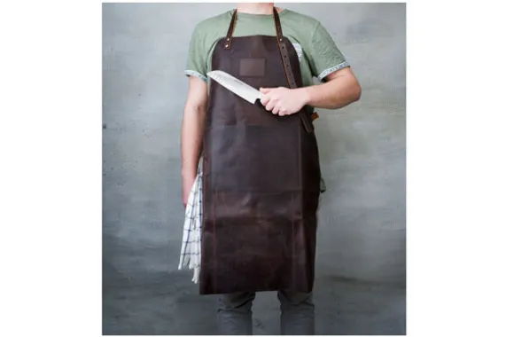Schort donkerbruin leder