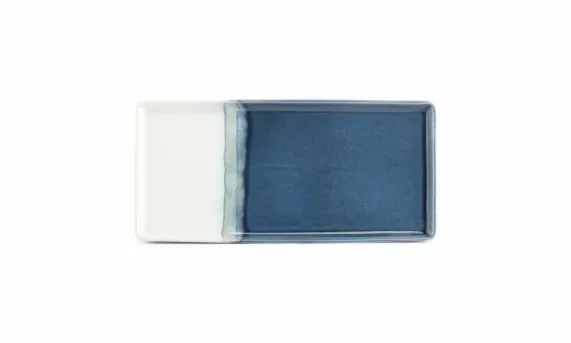 Serveerschaal 14 x 32 cm Blauw Flow