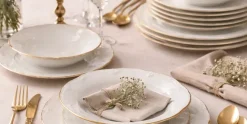 Serviesset 18-delig Retro gouden rand