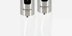 Set van 2 olie- of azijnsprays glas RVS 100 ml