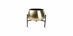 Sierpot 2-delig op Staander Rond Goud Patio
