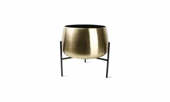 Sierpot 2-delig op Staander Rond Goud Patio