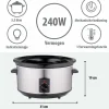 Slowcooker 3,5 liter RVS keramische binnenpan Royalty Line