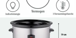 Slowcooker 3,5 liter RVS keramische binnenpan Royalty Line