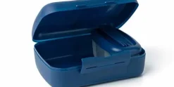 Snackbox met vork blauw 21 cm Amuse
