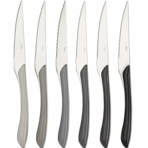 Steakmessen set 6 delig grijstinten Eclat Amefa