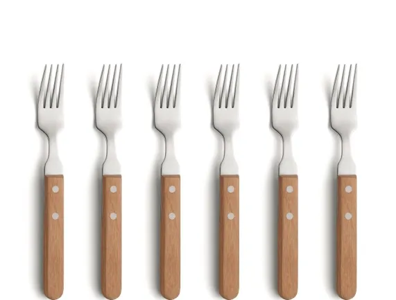 Steak- pizza vorken set 6 delig 7000 Amefa wood