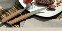 Steak- pizza vorken set 6 delig 7000 Amefa wood