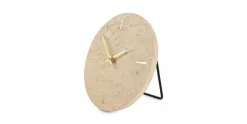 Tafelklok beige 20 cm travertijn Zone