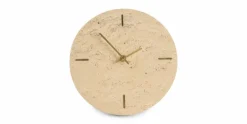 Tafelklok beige 20 cm travertijn Zone