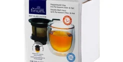 Theeglas met filter zwart 130 ml Finum