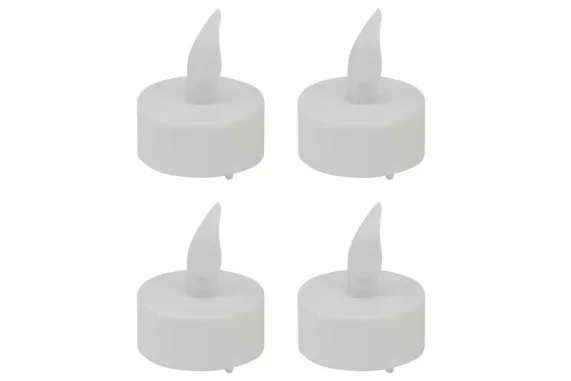 Theelicht LED Wit - Set van 4 stuks