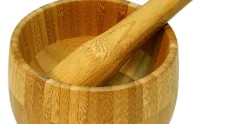 Vijzel en stamper uit bamboe FSC 12xH10,5cm