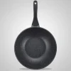 Wokpan marmeren coating 28 cm zwart