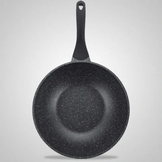 Wokpan marmeren coating 28 cm zwart